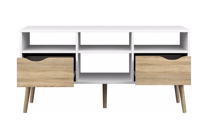 Delta TV-Bord 117 cm - Hvid/Eg - Møbler - TV borde & mediemøbler - TV-borde