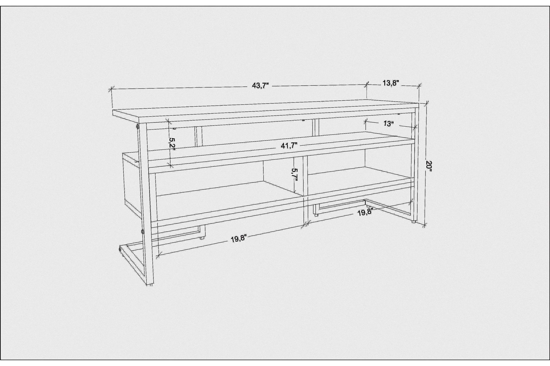 Desgrar TV-Bord 110x49,9 cm - Sort - Møbler - TV borde & mediemøbler - TV-borde