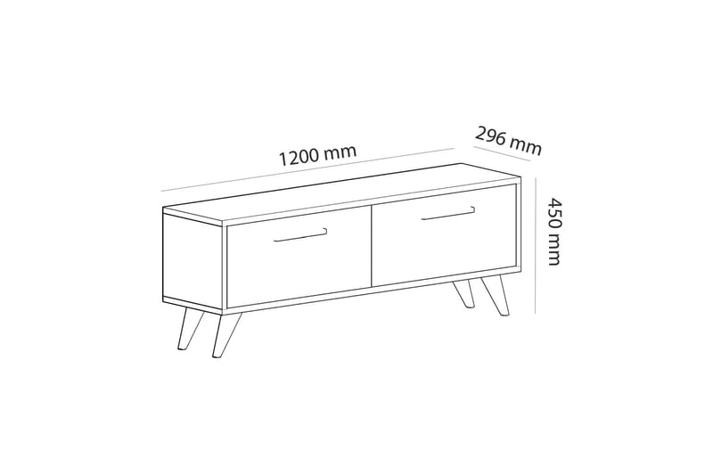 Desgrar TV-Bord 120x45 cm - Hvid - TV-borde