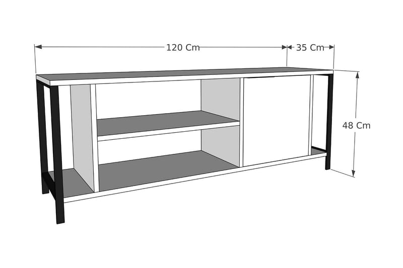 Desgrar TV-Bord 120x54 cm - Hvid - TV-borde