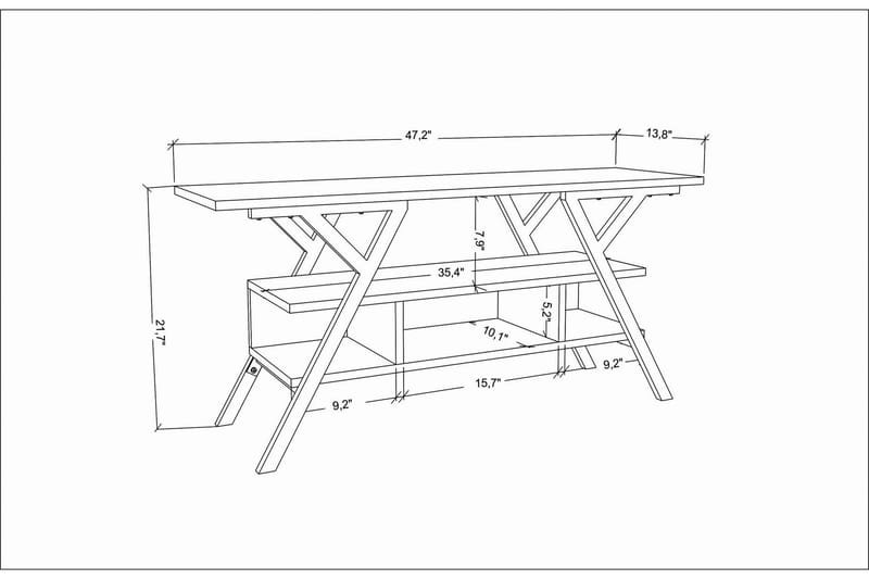 Desgrar TV-Bord 120x55 cm - Sort - Møbler - TV borde & mediemøbler - TV-borde
