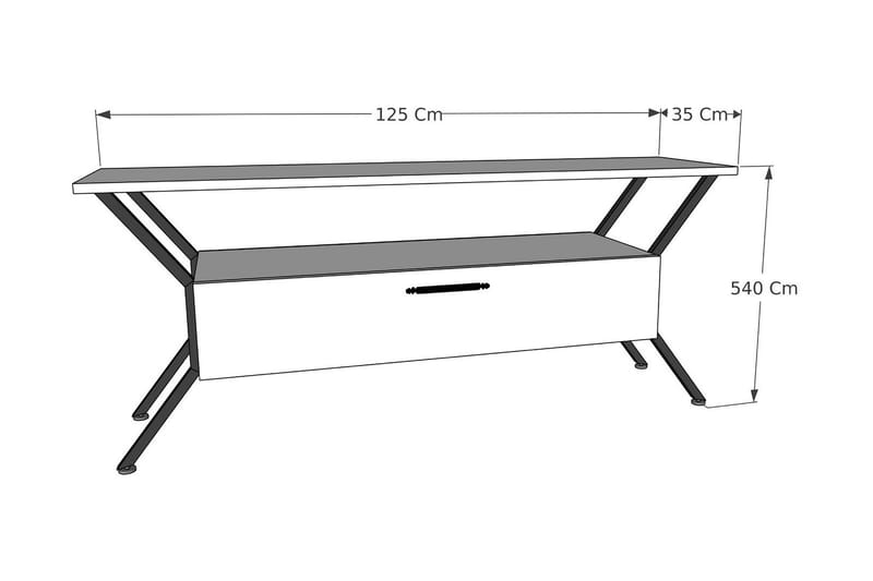 Desgrar TV-Bord 124x54 cm - Gul - Møbler - TV borde & mediemøbler - TV-borde