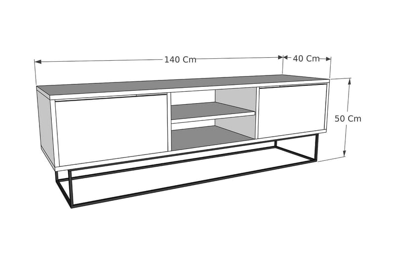 Desgrar TV-Bord 140x50 cm - Brun - TV-borde