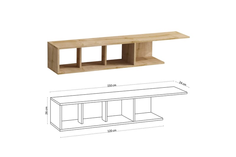 Desgrar TV-Bord 150x26 cm - Blå - TV-borde