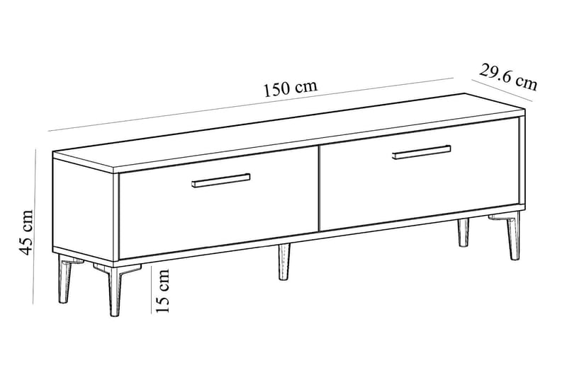 Desgrar TV-Bord 150x45 cm - Blå - TV-borde