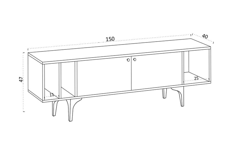 Desgrar TV-Bord 150x47 cm - Blå - Møbler - TV borde & mediemøbler - TV-borde