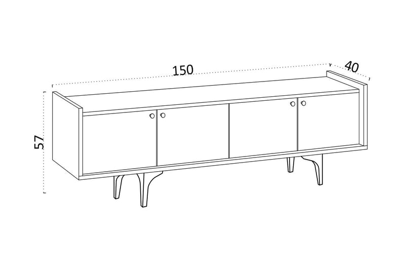 Desgrar TV-Bord 150x57 cm - Hvid - TV-borde