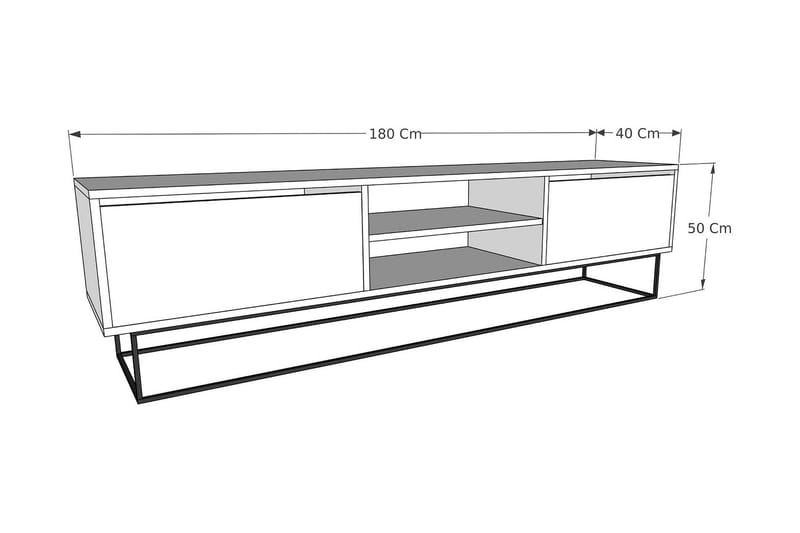 Desgrar TV-Bord 180x50 cm - Brun - TV-borde