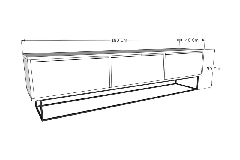 Desgrar TV-Bord 180x50 cm - Flerfarvet - Møbler - TV borde & mediemøbler - TV-borde