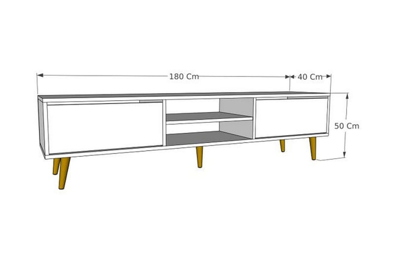 Desgrar TV-Bord 180x50 cm - Flerfarvet - Møbler - TV borde & mediemøbler - TV-borde