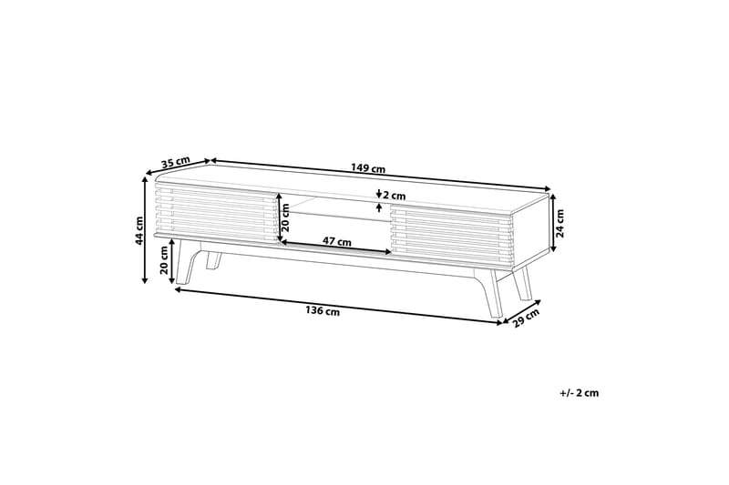 Detroit TV-bænk 35 x 149 cm - Træ/natur - TV-borde