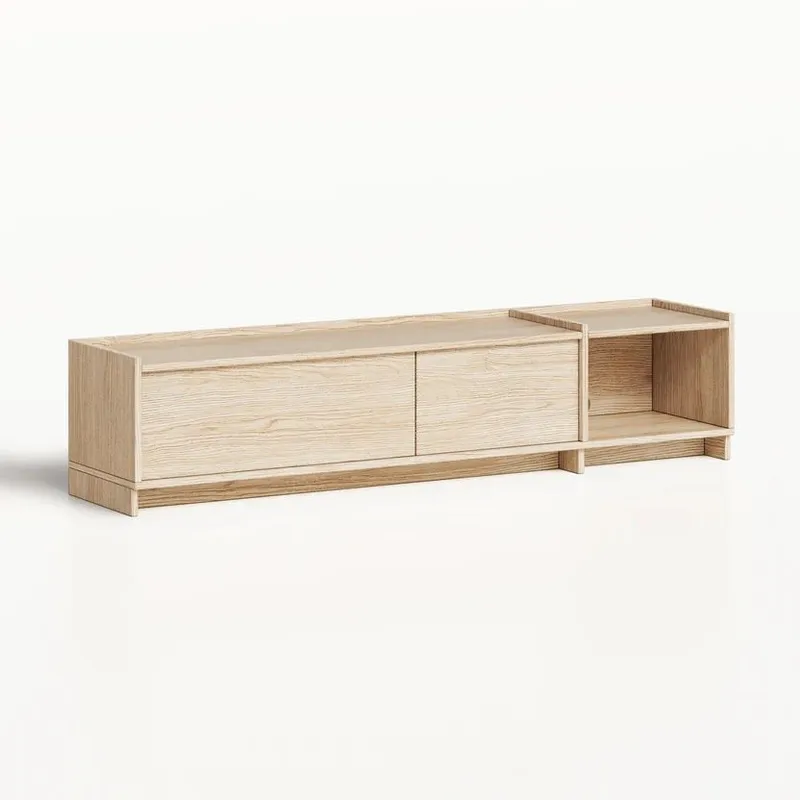 TV-bord Deyloris 180 cm, lyst naturtræ