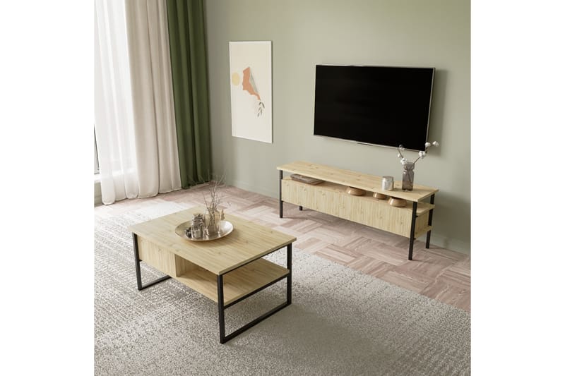 Doeworr TV-bord 140 cm - Natur - TV-borde