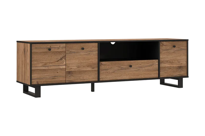 Donmills TV-Bord 180 cm, Brun/sort