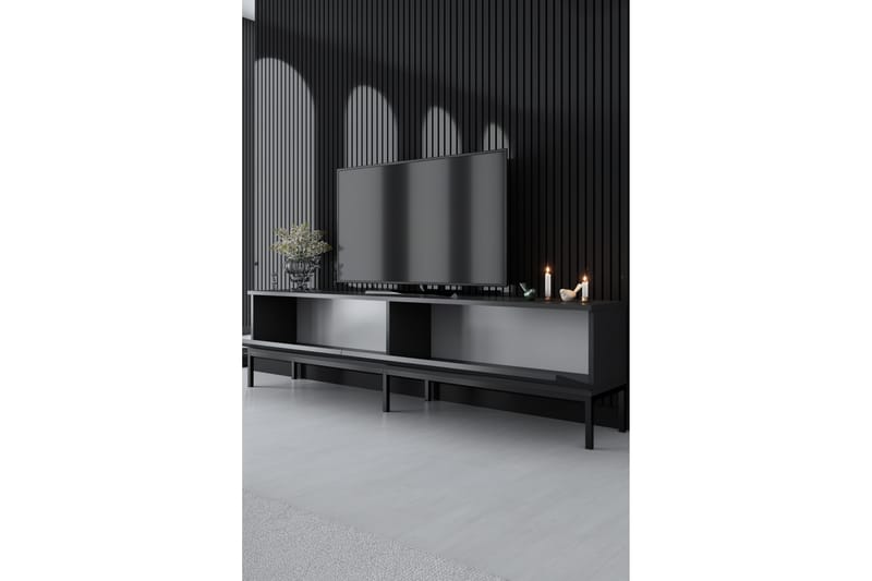 Dorlord TV-Bord 180 cm - Grå/Sort - Møbler - TV borde & mediemøbler - TV-borde