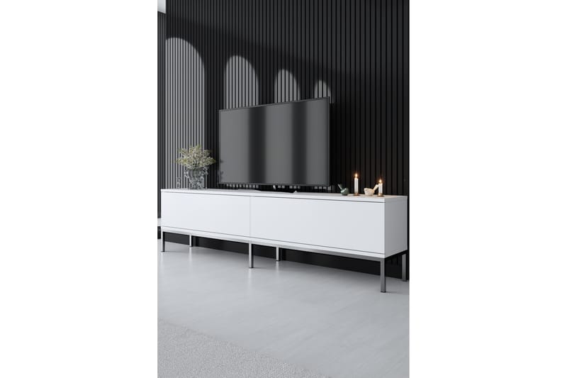 Dorlord TV-Bord 180 cm - Hvid/Sølv - Møbler - TV borde & mediemøbler - TV-borde