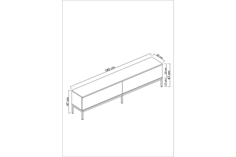 Dorlord TV-Bord 180 cm - Hvid/Sort - TV-borde