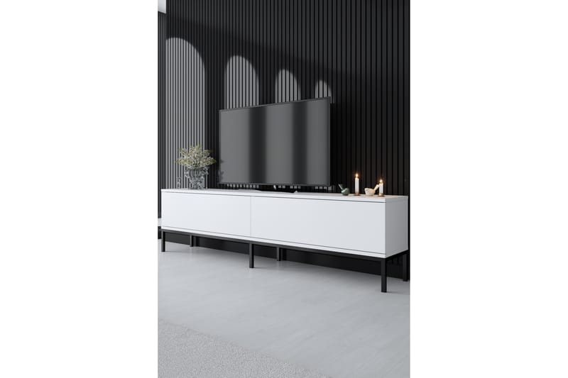 Dorlord TV-Bord 180 cm - Hvid/Sort - Møbler - TV borde & mediemøbler - TV-borde