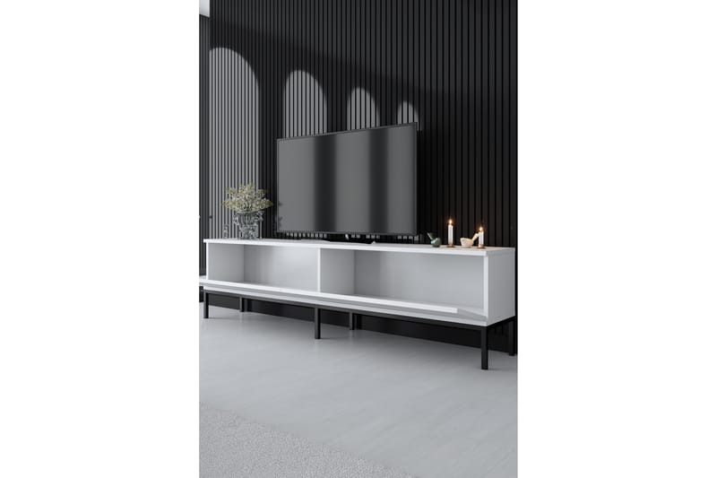 Dorlord TV-Bord 180 cm - Hvid/Sort - Møbler - TV borde & mediemøbler - TV-borde