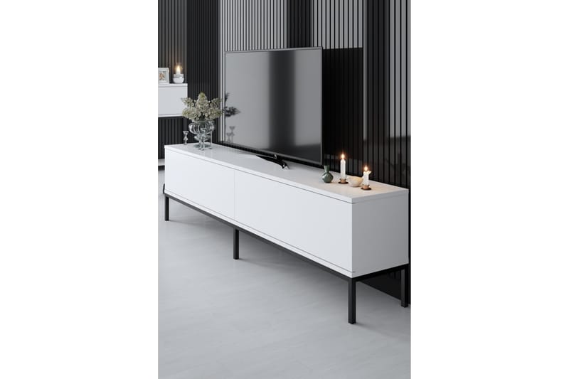 Dorlord TV-Bord 180 cm - Hvid/Sort - Møbler - TV borde & mediemøbler - TV-borde