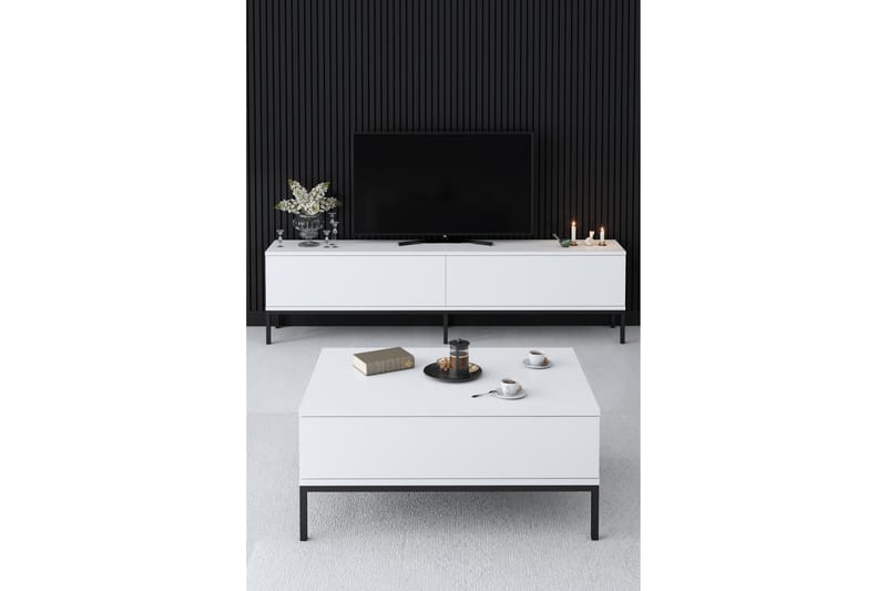 Dorlord TV-Bord 180 cm - Hvid/Sort - TV-borde