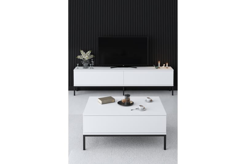 Dorlord TV-Bord 180 cm - Hvid/Sort - Møbler - TV borde & mediemøbler - TV-borde