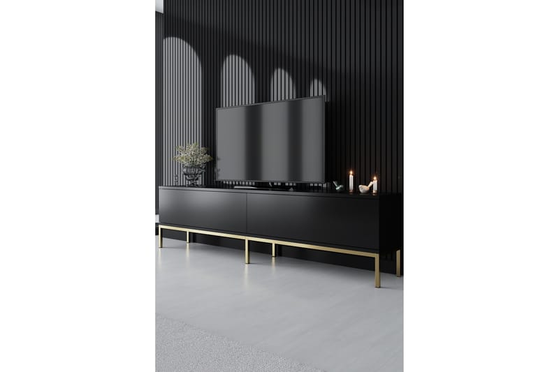 Dorlord TV-Bord 180 cm - Sort/Guld - Møbler - TV borde & mediemøbler - TV-borde