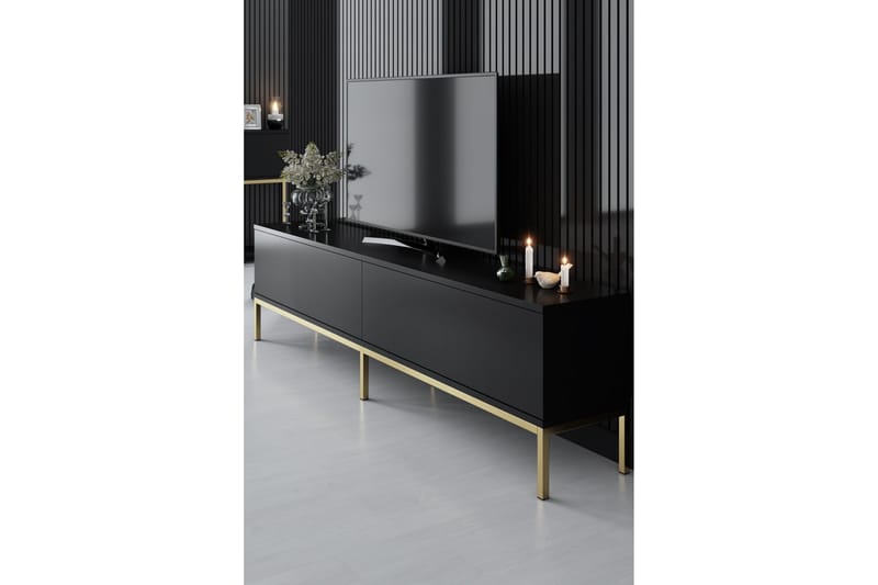 Dorlord TV-Bord 180 cm - Sort/Guld - Møbler - TV borde & mediemøbler - TV-borde