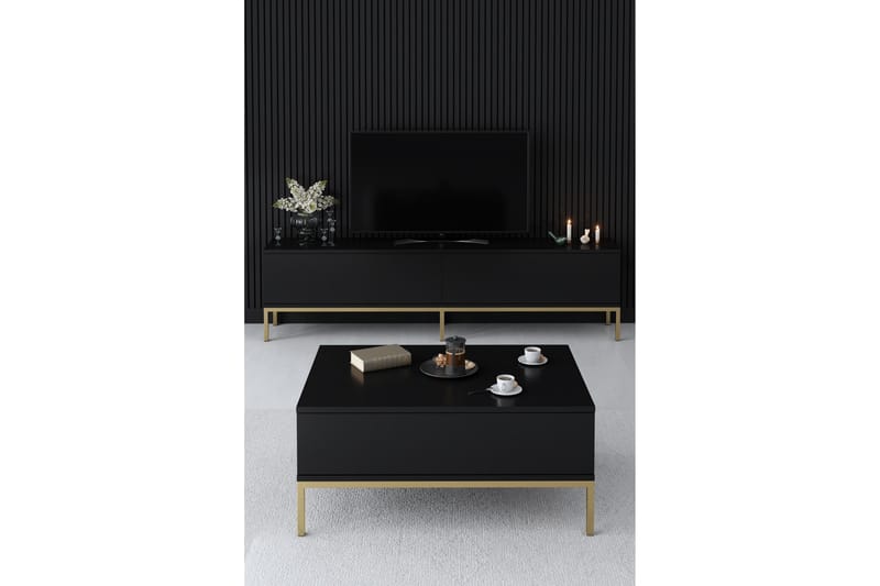 Dorlord TV-Bord 180 cm - Sort/Guld - Møbler - TV borde & mediemøbler - TV-borde
