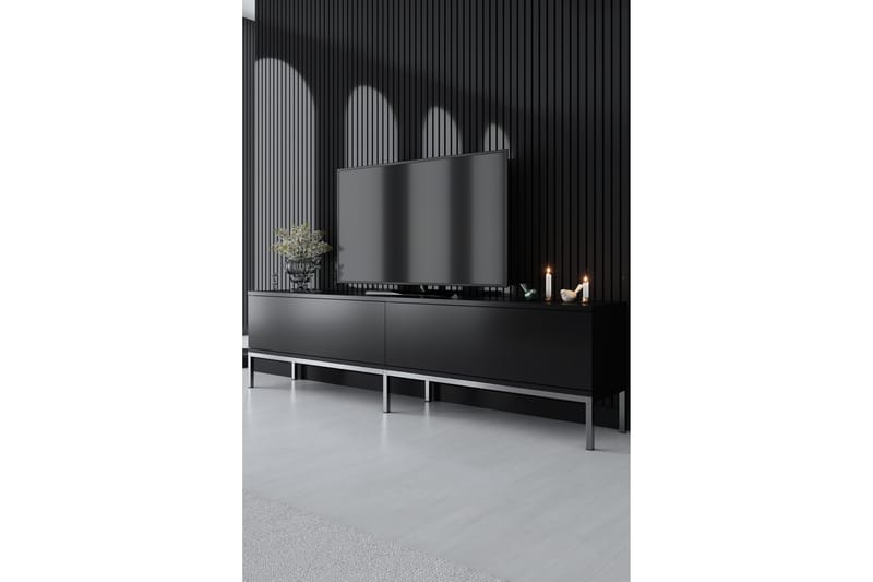 Dorlord TV-Bord 180 cm - Sort/Sølv - Møbler - TV borde & mediemøbler - TV-borde