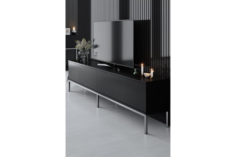Dorlord TV-Bord 180 cm - Sort/Sølv - Møbler - TV borde & mediemøbler - TV-borde