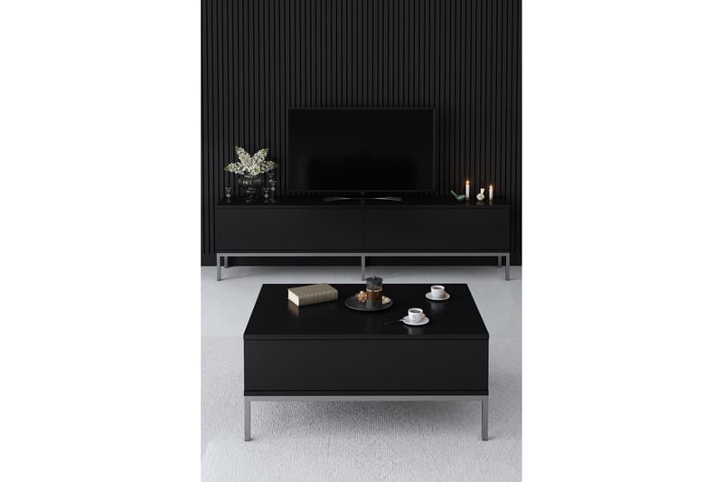 Dorlord TV-Bord 180 cm - Sort/Sølv - TV-borde