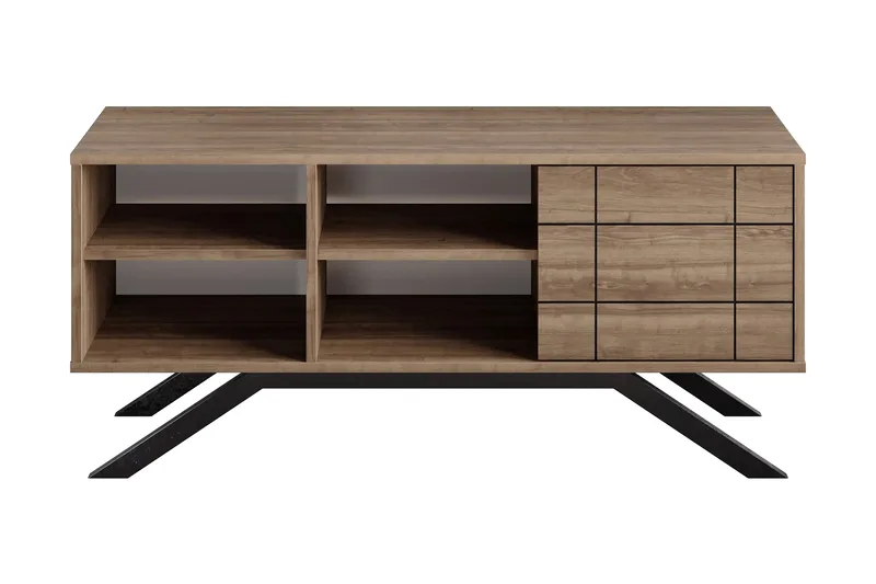 Einbeck TV-bord 130 cm, Sort/Mørkebrun