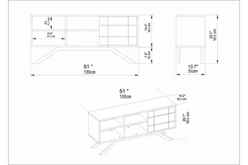 Einbeck TV-bord 130 cm - Sort/Mørkebrun - Møbler - TV borde & mediemøbler - TV-borde