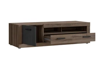 Elhovo Gulvstående Tv-bord 143,1 cm med Opbevaring i M ørkt Træ - Brun - Møbler - TV borde & mediemøbler - TV-borde
