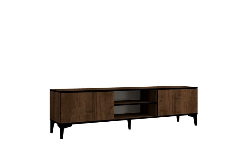 Erem TV-Bord 180 cm - Valnød finér/Sort - Møbler - TV borde & mediemøbler - TV-borde