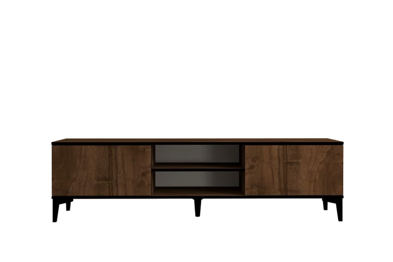 Erem TV-Bord 180 cm - Valnød finér/Sort - Møbler - TV borde & mediemøbler - TV-borde