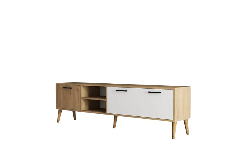 Essexa tv-bænk 180x35 cm brun/hvid, undefined