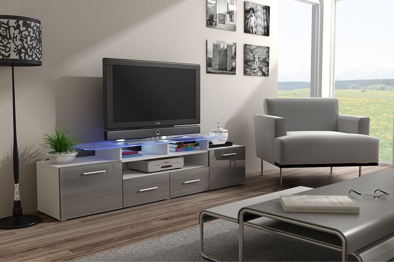 Evora TV-bord 194x39x39 cm - Beige/Grå - Møbler - TV borde & mediemøbler - TV-borde