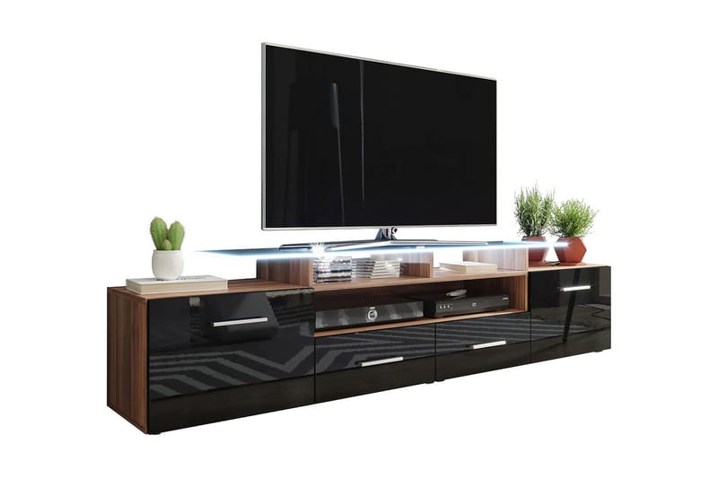 Evora TV-Bord 39x194 cm - Sort Højglans - TV-borde