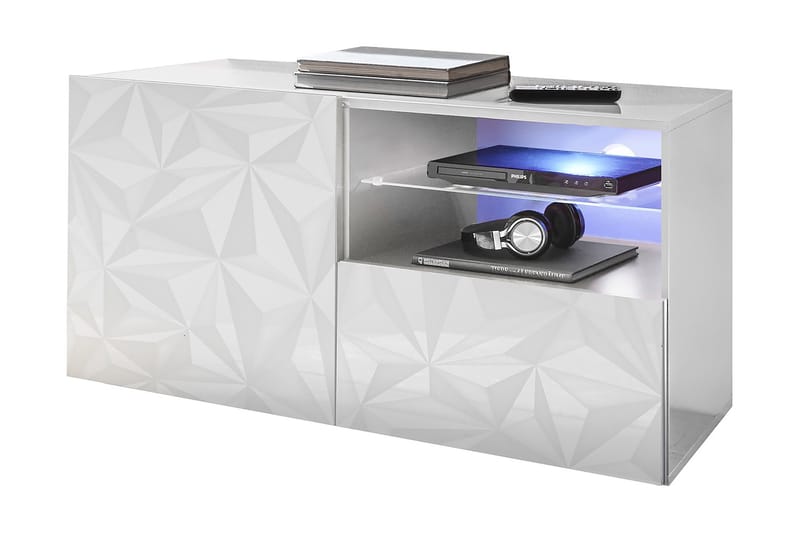 Fasett TV-bord 122 cm - Hvid - Møbler - TV borde & mediemøbler - TV-borde