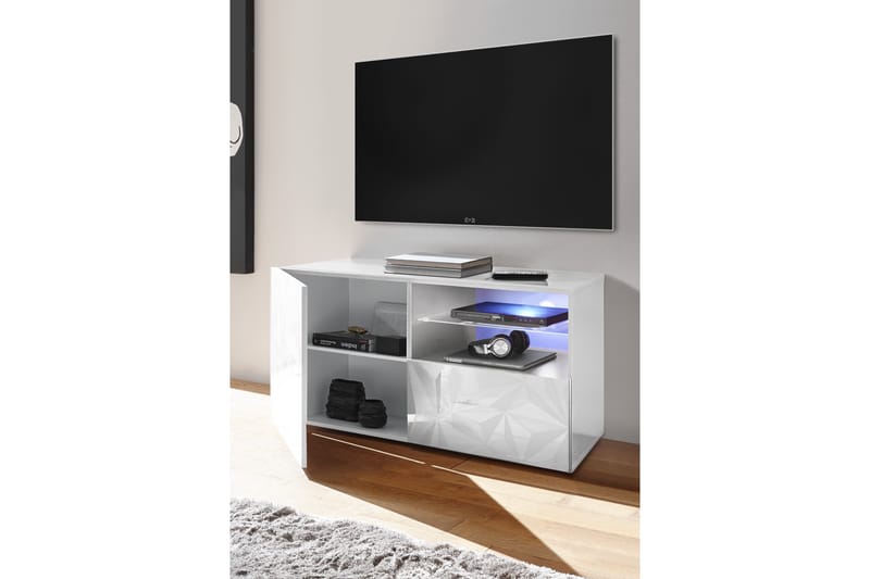 Fasett TV-bord 122 cm - Hvid - TV-borde