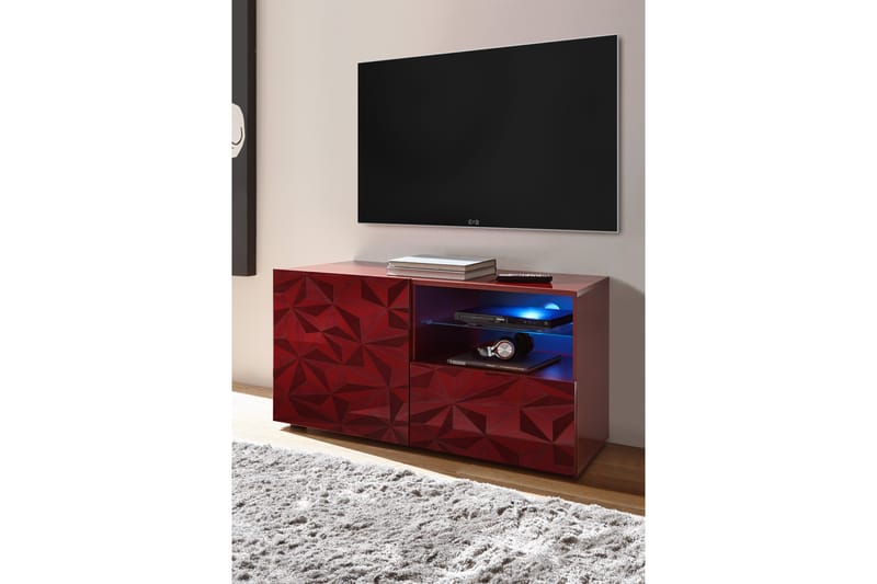 Fasett TV-bord 122 cm - Rød - TV-borde