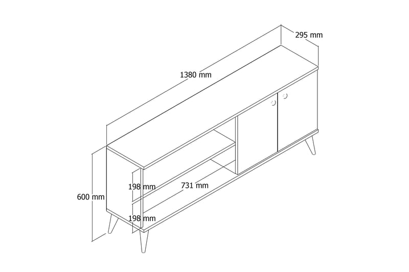 Feller TV-bord 138 cm - Natur - TV-borde