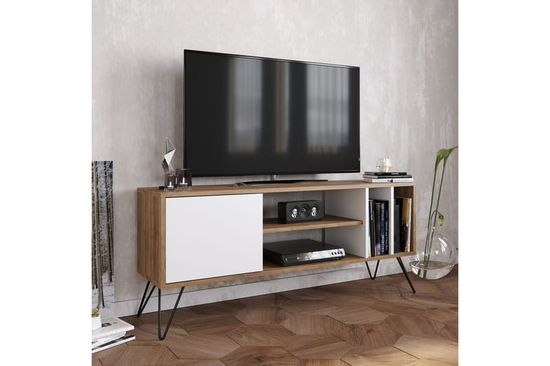 Ficociello TV-Bord 140 cm - Valnød|Sort|Hvid - TV-borde