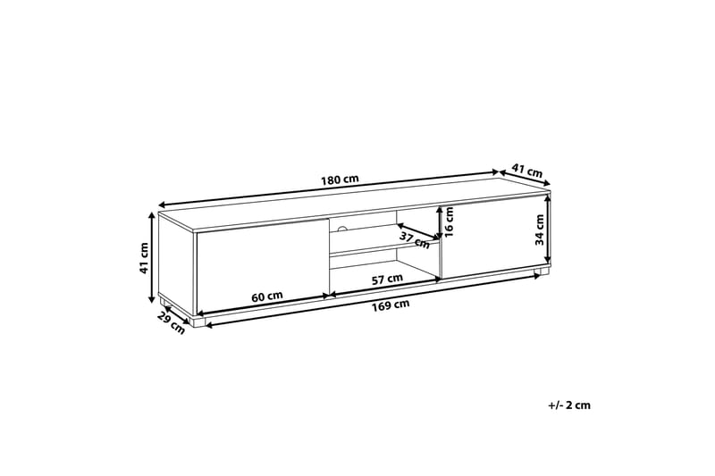 Filteau Tv-bord 180 cm i Træ - Hvid|Beige - Møbler - TV borde & mediemøbler - TV-borde