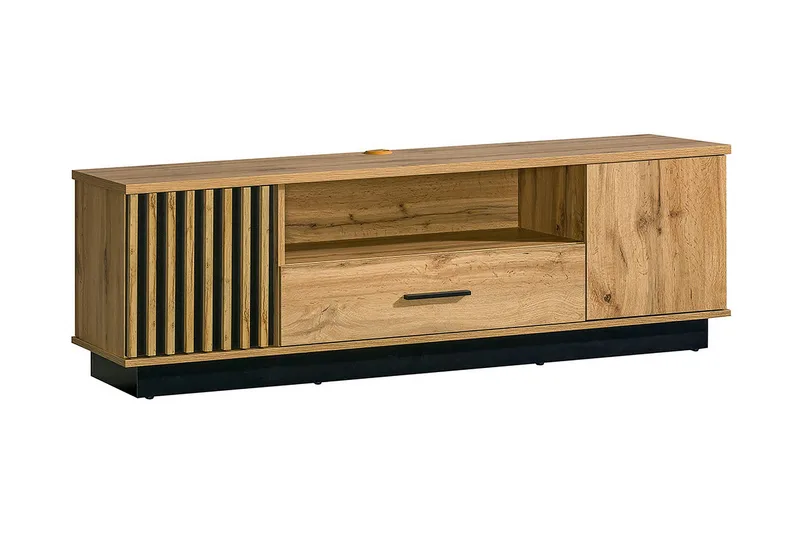 Fritstående Tv-bord 155 cm med Opbevaring i Eg, Beige