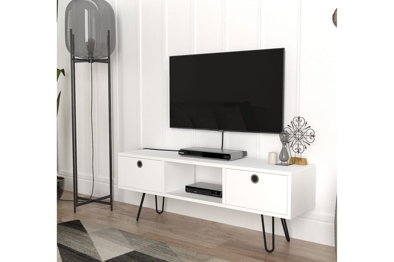 Furny Home TV-bænk 120 cm - Hvid - TV-borde
