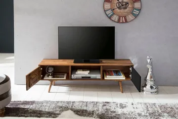 Gateau Gulvstående TV-bænk 140 cm med Opbevaring i Lyst Træ - Brun - Møbler - TV borde & mediemøbler - TV-borde