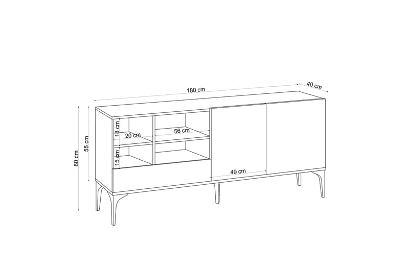 Gerdes TV-bord 80 cm - Natur/Hvid - TV-borde